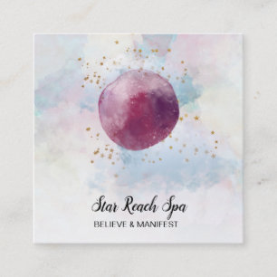 *~*抽象芸術Cosmo Stars Watercolor Sky Universe スクエア名刺