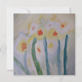 抽象芸術Daffodilsフラットグリーティングカード