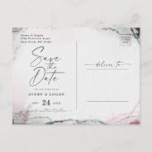 抽象芸術Etherealラベンダーウェディング日付を保存 案内ポストカード (裏面)