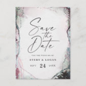 抽象芸術Etherealラベンダーウェディング日付を保存 案内ポストカード (正面)