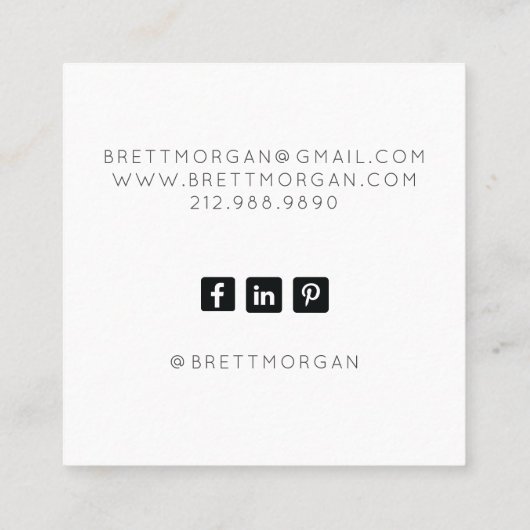 抽象芸術Ethereal青い水色 スクエア名刺 (裏面)