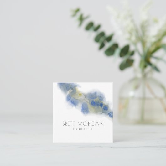 抽象芸術Ethereal青い水色 スクエア名刺 (スタンド正面)