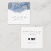 抽象芸術Ethereal Blueメイクアップアーティスト名刺 スクエア名刺 (正面/裏面)