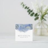 抽象芸術Ethereal Blueメイクアップアーティスト名刺 スクエア名刺 (スタンド正面)