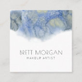 抽象芸術Ethereal Blueメイクアップアーティスト名刺 スクエア名刺 (正面)