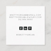 抽象芸術Ethereal Blue Water Colorメイクアップアーティスト スクエア名刺 (裏面)