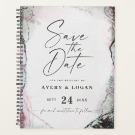 抽象芸術Ethereal Mauve薄紫パープル結婚ズの計画 プランナー手帳