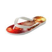 抽象芸術Fireworksの星の背景 キッズビーチサンダル (アングル)