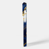抽象芸術Fluid Navy Blue金ゴールドパーソナライズ名 Case-Mate iPhoneケース (裏面 / 左)