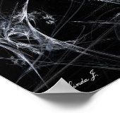 抽象芸術Fractal Spider Web on Black Canvas Print ポスター (角)