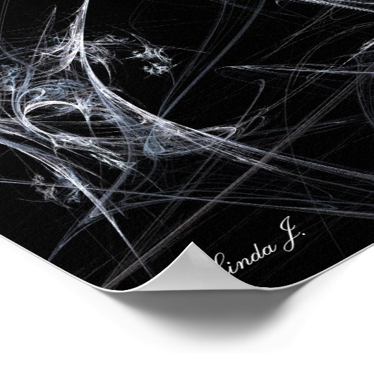 抽象芸術Fractal Spider Web on Black Canvas Print ポスター (角)