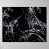 抽象芸術Fractal Spider Web on Black Canvas Print ポスター (正面)