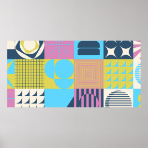 抽象芸術gで作られたネオ・モダニズムのアートワーク・パターン ポスター