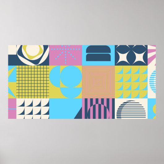抽象芸術gで作られたネオ・モダニズムのアートワーク・パターン ポスター (正面)