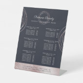 抽象芸術Glamバラ金ゴールド美しいサロンサービス一覧 台座サイン (正面)