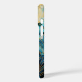 抽象芸術iPhoneケースターコイズの波と金ゴールド Case-Mate iPhoneケース (裏面 / 左)