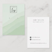 抽象芸術Lime Green Stud Waveイヤリングロゴディスプレイ 名刺 (正面/裏面)