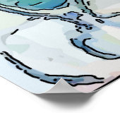 抽象芸術Man on Cell Phone、編集文字 ポスター (角)