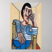 抽象芸術Man on Cell Phone、編集文字 ポスター (正面)