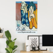 抽象芸術Man on Cell Phone, edit文字ポスター ポスター (ホームオフィス)