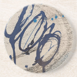 抽象芸術O – 青と灰色 コースター