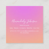 抽象芸術OMBREピンクオンブレカスタムフォトピンク スクエア名刺 (裏面)