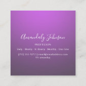 抽象芸術OMBREピンクオンブレカスタムーフォトパープル スクエア名刺 (裏面)
