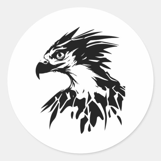 抽象芸術Osprey Art in BW ラウンドシール (正面)