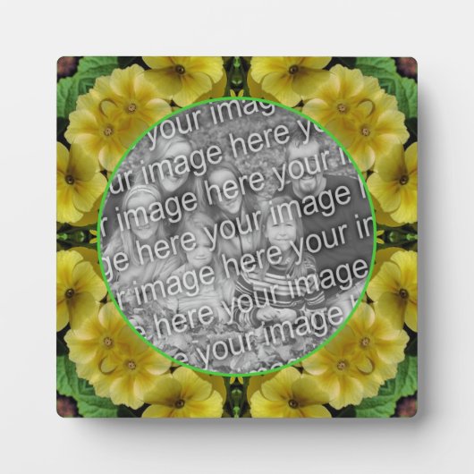 抽象芸術Primrose花あなたの写真を追加 フォトプラーク (正面)