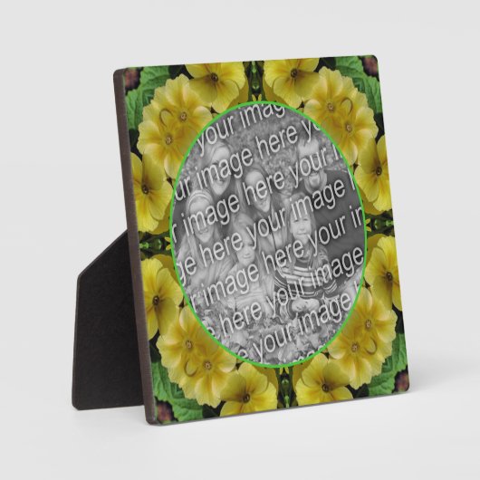抽象芸術Primrose花あなたの写真を追加 フォトプラーク (正面)