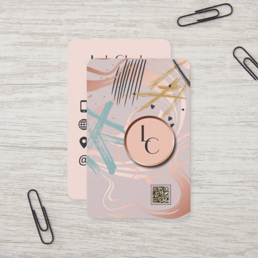 抽象芸術QRコードデザイナーの名刺 名刺 (正面/裏面インサイチュ)