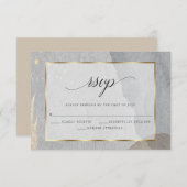 抽象芸術RSVPバフ水彩ストローク 出欠カード (正面/裏面)