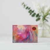 抽象芸術RUBY、明るい赤ピンク色 名刺 (スタンド正面)