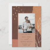 抽象芸術Rust Faaronmentsリーフィフォトデイトカードを保存 サンキューカード (正面)