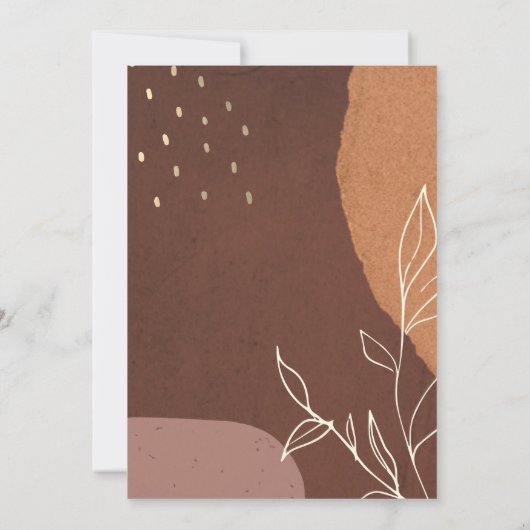 抽象芸術Rust Faaronmentsリーフィフォトデイトカードを保存 サンキューカード (裏面)