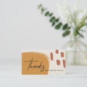 抽象芸術RUST ORANGE KRAFT SCANDI THANK YOU LOGO 名刺 (スタンド正面)