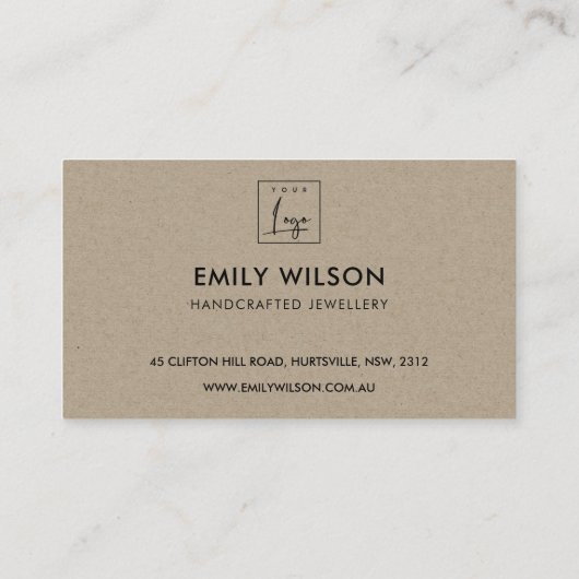 抽象芸術RUST ORANGE KRAFT SCANDI THANK YOU LOGO 名刺 (裏面)