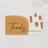 抽象芸術RUST ORANGE KRAFT SCANDI THANK YOU LOGO 名刺 (正面)