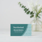 抽象芸術Scribbles名刺，ティール（緑がかった色） 名刺 (スタンド正面)