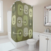 抽象芸術Squishyキューブオリーブグリーン シャワーカーテン (インサイチュ)