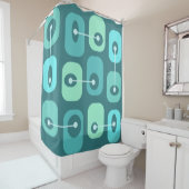 抽象芸術Squishyキューブターコイズ シャワーカーテン (インサイチュ)
