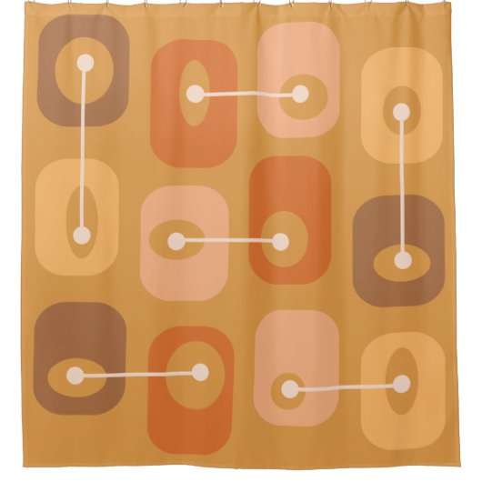 抽象芸術Squishyキューブ燃えたオレンジ シャワーカーテン (正面)