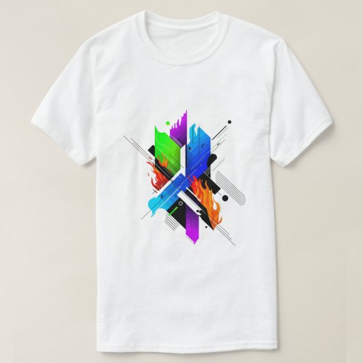 抽象芸術Tシャツ - モダンなユニークデザイン Tシャツ (デザイン正面)