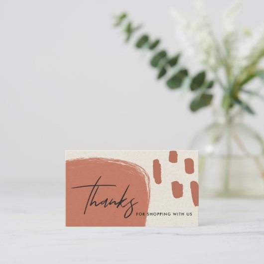 抽象芸術TERRACOTTA KRAFT SCANDIありがとうロゴ 名刺 (スタンド正面)