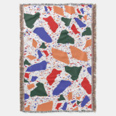 抽象芸術Terrazzo手描きパタカラフルーン スローブランケット (正面縦)