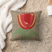 抽象芸術TulipArt 素朴フローラキャンバス枕 クッション (ブランケット)