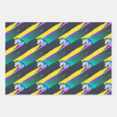 抽象芸術Unicornギフトラップユニーク- Unicorn Art ラッピングペーパーシート (正面3)