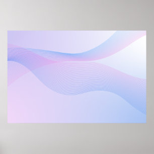 抽象芸術Wavelines Pink Blueポスター ポスター