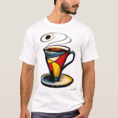 抽象表現主義のコーヒーカップ | 近代シンボル Tシャツ (正面)