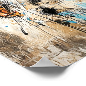 抽象表現主義のヒトデ絵画 海岸風景 ポスター (角)